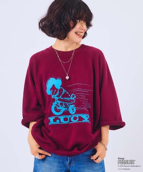 「Vintage PEANUTS」 スウェットカットソー「SPORTS WEARコラボ」 X-LARGE グレー メンズ_画像8