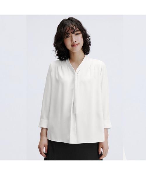 「AOYAMA」 「&ress」7分袖ブラウス L ライトベージュ レディース_画像9