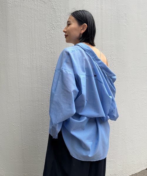 Ameri（アメリ） ブラウス シャツ 夏 SHEER WAIST MARK OVERSIZE SHIRT