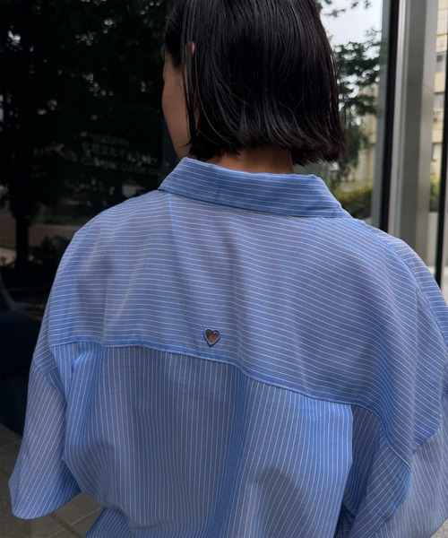 Ameri（アメリ） ブラウス シャツ 夏 SHEER WAIST MARK OVERSIZE SHIRT
