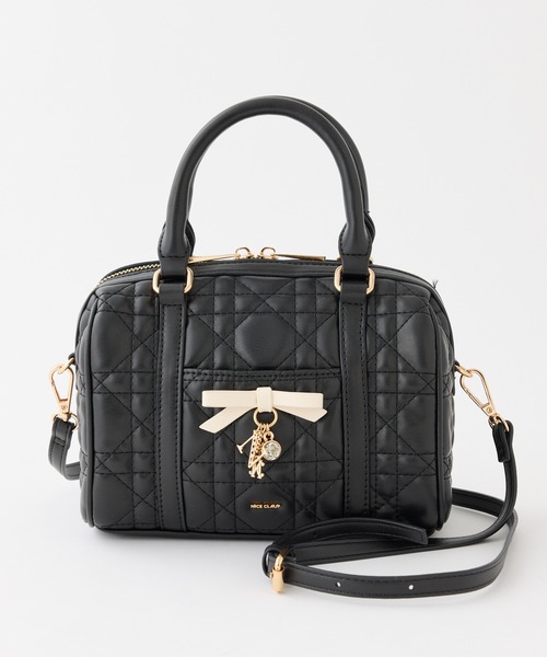 ボストンバッグ　ブラック　ショルダーストラップ付 one after another NICE CLAUP ショルダーストラップ ショルダーバッグ