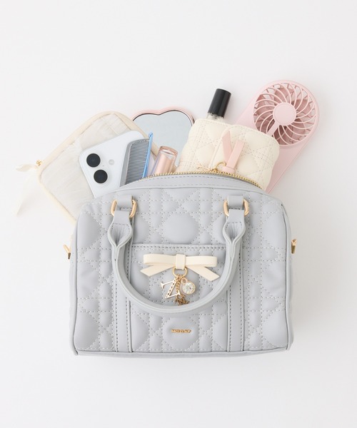 美品レスポートサック ミニボストン キルティング グレー、ショルダー 旅行バッグ one after another NICE CLAUP ショルダーバッグ バッグ キルティング