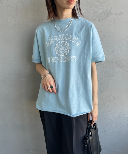 AMERICANA（アメリカーナ） 半袖Tシャツ F チャコール レディース