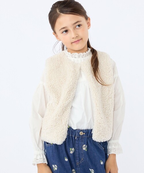 ベスト 「手洗い可能」SHIPS KIDS:100〜140cm / フェイクファー リバティ ベスト キッズ 子供服