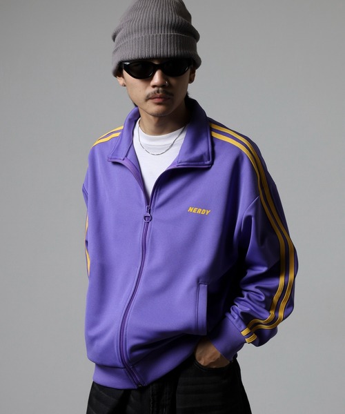  紫 ジャージ ジャケット Lサイズ NERDY ジャージブルゾン L パープル レディース : ZOZOTOWN Yahoo!店