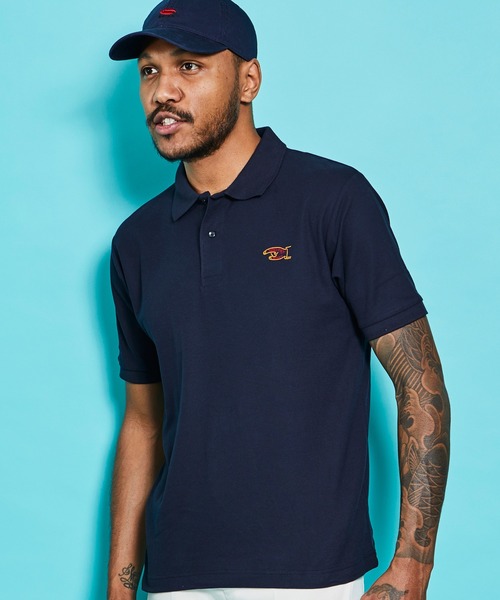 WITH YOU POLO TOPS ブルーKnit Polo Shirts (Light Blue) - ZUTOMAYO MART