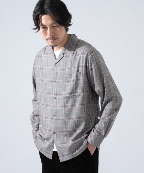URBAN RESEARCH ROSSO MEN シャツ ブラウス グレンチェックオープン