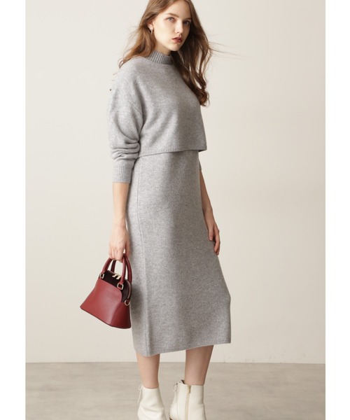 ワンピース レイヤードニットワンピース レディース : 59424264  