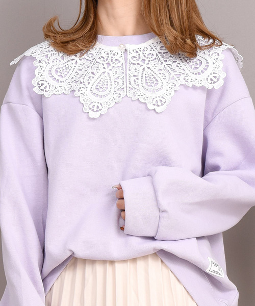 DAY CLOSET つけ襟 付け襟 レディース クロシェ編みの大きめ付け襟 F