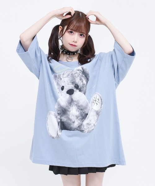 tシャツ Tシャツ 『TRAVAS TOKYO/トラバス トーキョー』Rhinestone 買いファッション エンジェル ロンT Tシャツ トラバストーキョー Tシャツ/カットソー(七分/長袖)