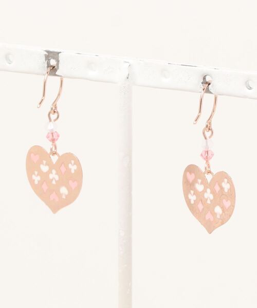 ピアス ハート、トランプ型、ソロバンビーズひっかけピアス ピンクゴールド「ACCACC」 レディース | GGD SELECT | 02