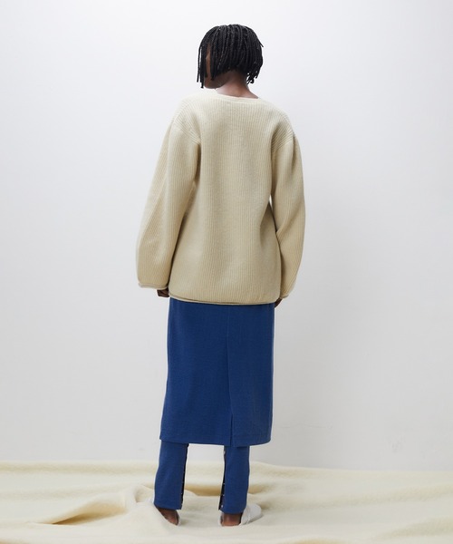 ニット セーター unfil アンフィル / superfine lambs wool ribbed-knit V neck sweater スーパー unfil ニット セーター アンフィル / superfine lambs wool