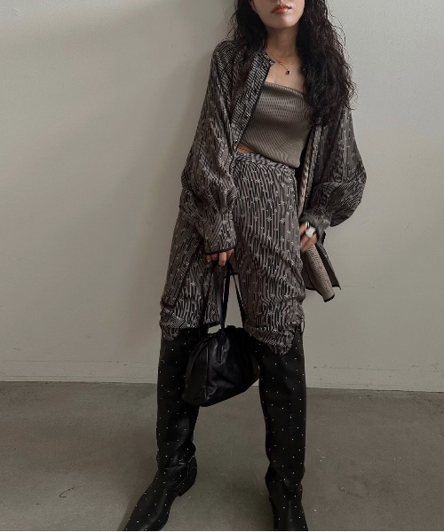 Ameri パンツ MEDI MATELASSE STRAIGHT PANTS レディース
