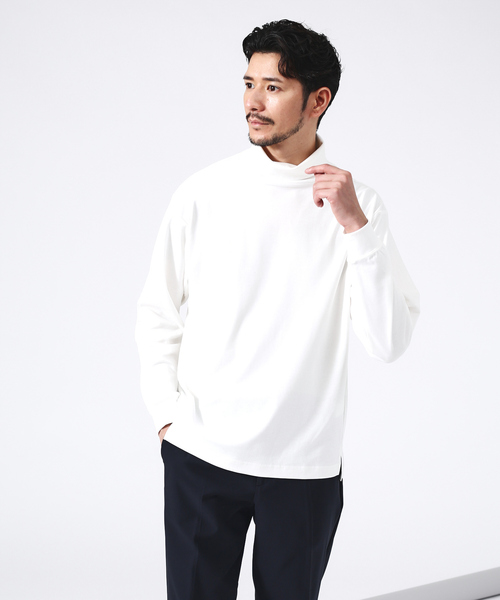 アバハウス（ABAHOUSE）/【フロントスリット】タートルネック 長袖Tシャツ ABAHOUSE（アバハウス） tシャツ 「フロントスリット」タートルネック