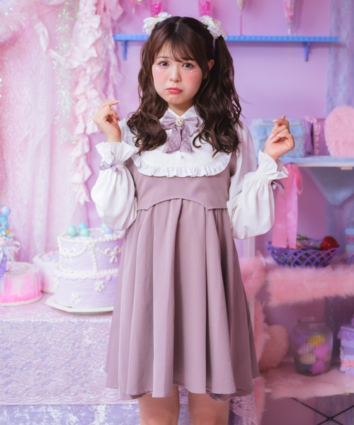ROJITA ヨークフリルデザインワンピース 卸売 通販ファッション - ROJITA ヨークフリルデザインワンピース