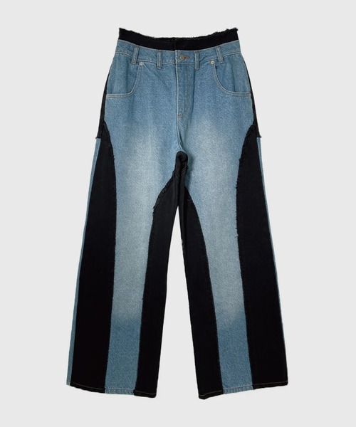 パンツ viavanda BICOLOR FRAY STRAIGHT PANTS VIAVANDA パンツ BICOLOR FRAY STRAIGHT PANTS レディース : ZOZOTOWN