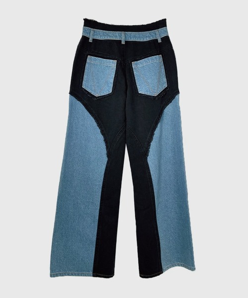 パンツ viavanda BICOLOR FRAY STRAIGHT PANTS VIAVANDA パンツ BICOLOR FRAY STRAIGHT PANTS レディース : ZOZOTOWN