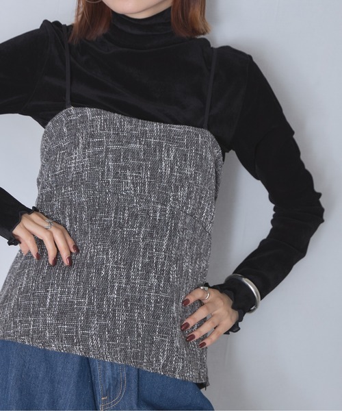 each alchemist キャミソール 「セットアップ可能」ツイードキャミ