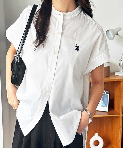 ブラウス シャツ GeeRA別注「U.S. POLO ASSN.」夏 におすすめ！フレンチスリーブワンポイント刺繍シャツブラウス レディース | U.S. POLO ASSN. | 22