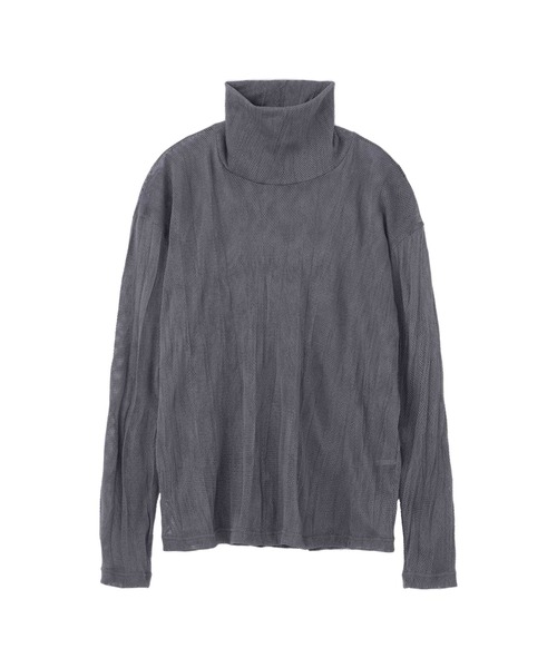 JOHN LAWRENCE SULLIVAN tシャツ WRINKLED MESH TURTLE NECK TOP 