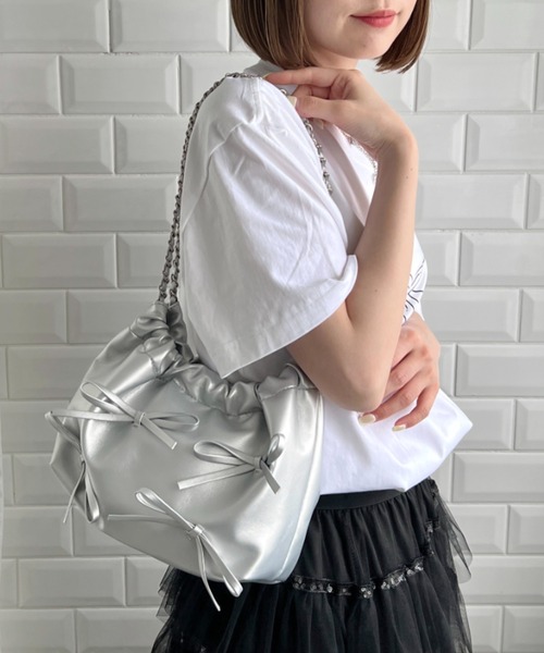 Loueme ハンドバッグ 「6色展開」メニーリボンチェーン