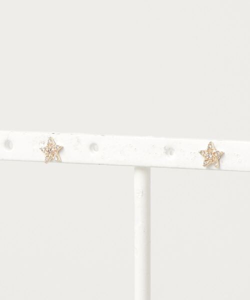 ピアス 「Tiny Motif」K10ダイヤモンドスターピアス（0.02ct） レディースの画像