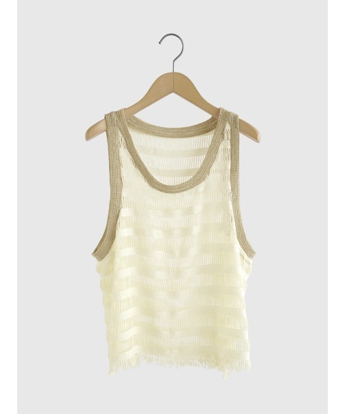 ベスト ジレ fringe vest レディース UN3D. ベスト ジレ FRINGE POINT LONG VEST / フリンジポイント