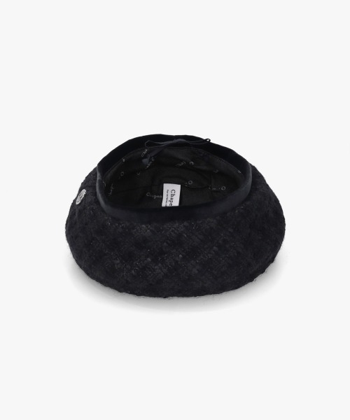 ［新品未使用］Chapeau d' O  Tweed Beret Chapeau d' O TM Tweedy Beret | 57.5cm(75) BLACK (01