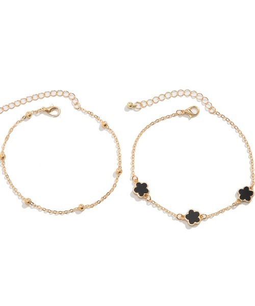 k18 アンクレット　2連　ボールチェーン COO+i（クーイ） アンクレット クローバーデザインアンクレット ボール
