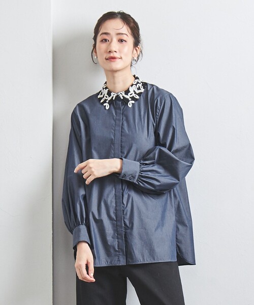 UNITED ARROWS シャツ ブラウス レディ レースカラー 2WAY