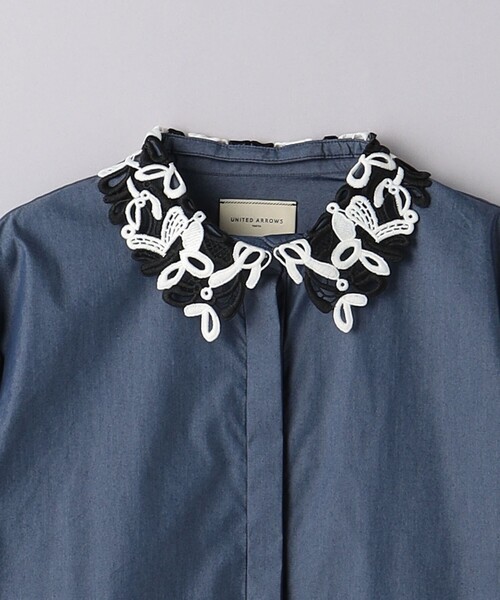 UNITED ARROWS シャツ ブラウス レディ レースカラー 2WAY