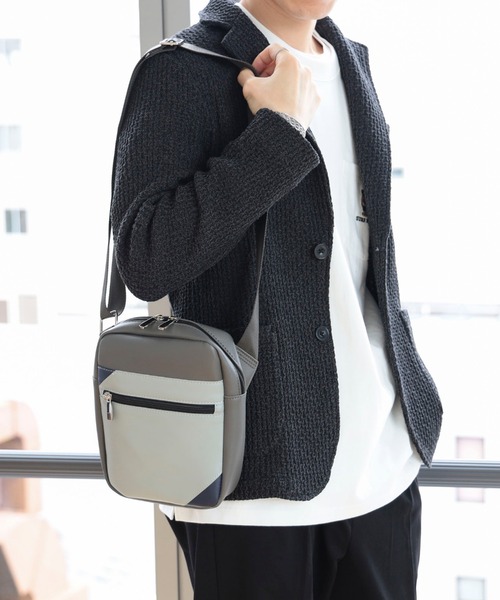 BEAMS HEART ショルダーバッグ フェイクレザー 切替 ミニ