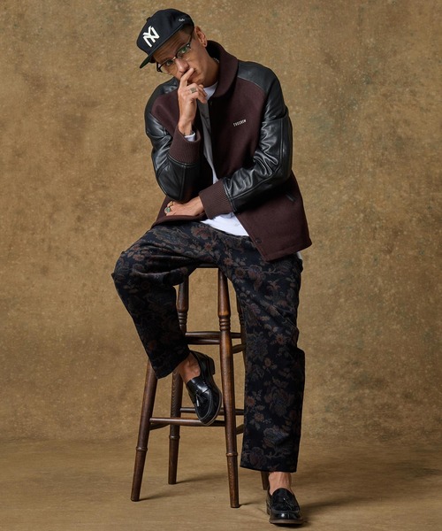 THEOREM パンツ mp12861-Routine Frower Pattern Corduroy Pants