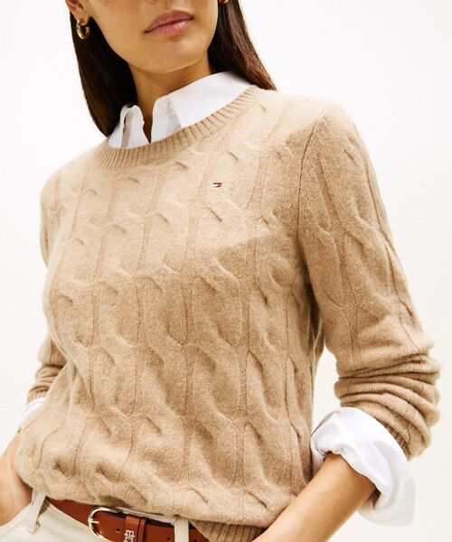 トミーヒルフィガー レディース セーター アイボリー TOMMY HILFIGER（トミー・ヒルフィガー） ニット セーター ソフト