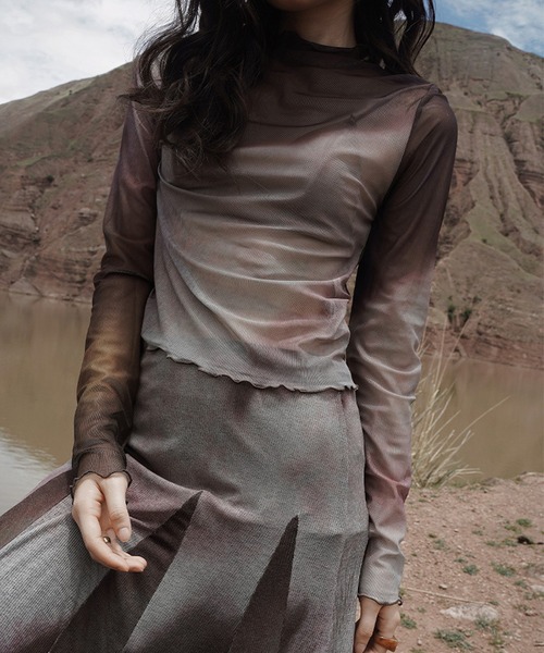 aimoha（アイモハ） 「moyo」ヴィンテージ風汚し加工ライク長袖