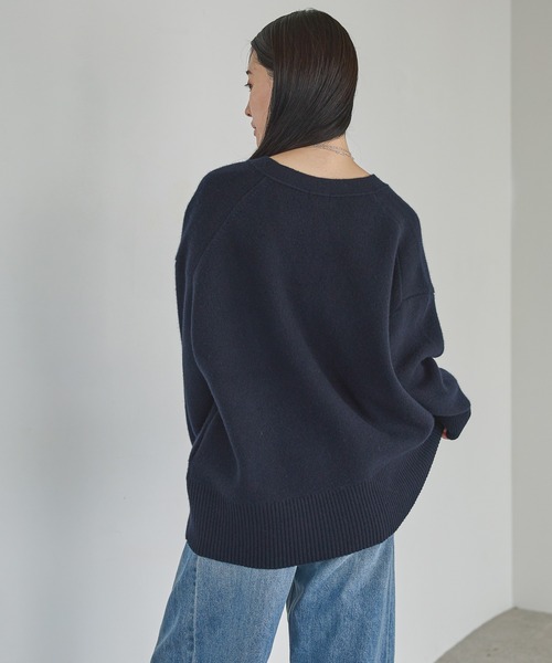 美品　EVERYDAY I LIKE BIGカーディガン　,ウールカシミヤ A part by（アパートバイ） カーディガン カシミヤコンBIG Vネック