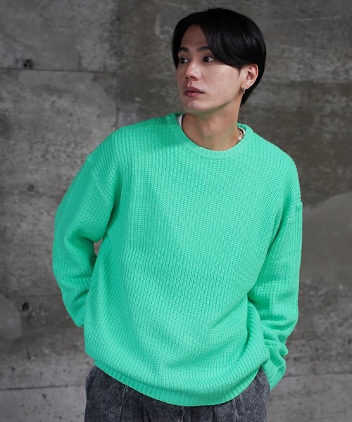 NEVER） Acquiesce セーター ニット 畔編みクルーネックニットセーター