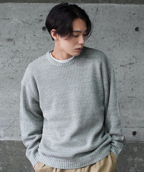 NEVER） Acquiesce セーター ニット 畔編みクルーネックニットセーター