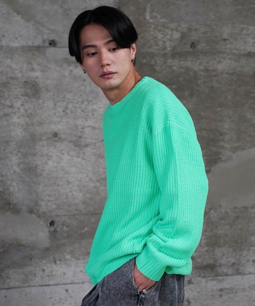 NEVER） Acquiesce セーター ニット 畔編みクルーネックニットセーター