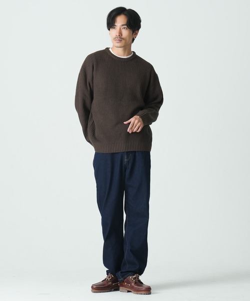 NEVER） Acquiesce セーター ニット 畔編みクルーネックニットセーター