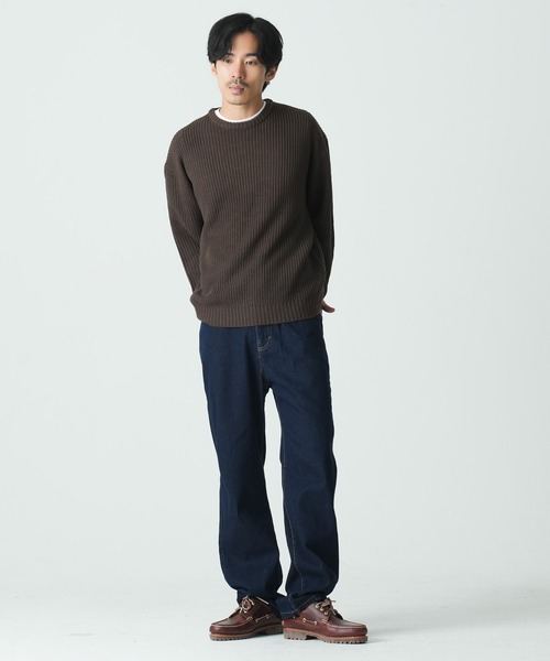 NEVER） Acquiesce セーター ニット 畔編みクルーネックニットセーター