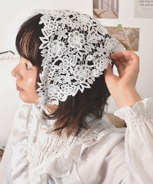 リボンビーズのバブーシュカ　ラベンダー