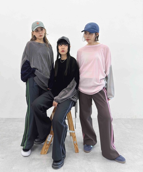 niko and… ニコアンド イージーフレアラインパンツ 黒 L MODE NORM CORE】イージーフレアラインパンツ（その他パンツ