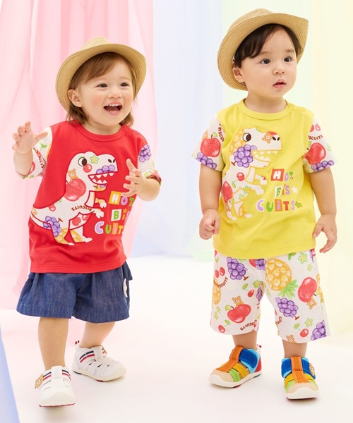 HOT BISCUITS tシャツ 「ビーンズ×フルーツシリーズ」恐竜柄 半袖T