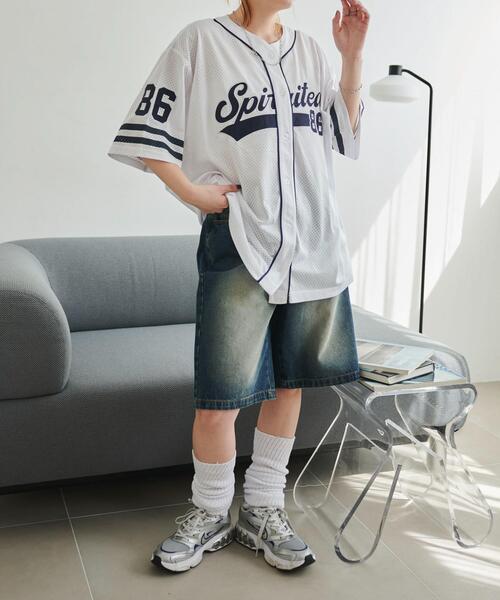 WEGO（ウィゴー） tシャツ WEGO/ベースボールメッシュビッグシャツ