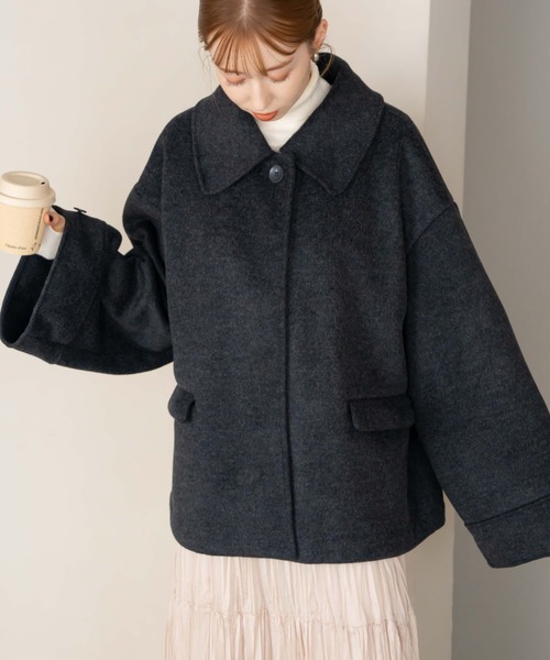 hinari（ヒナリ） コート FREE チャコールグレー レディース