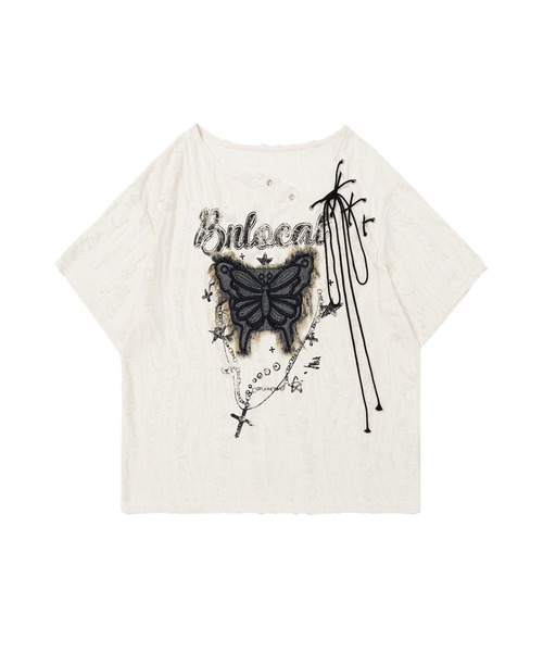 tシャツ ダメージバタフライTシャツ レディース tシャツ ダメージバタフライTシャツ レディース : ZOZOTOWN