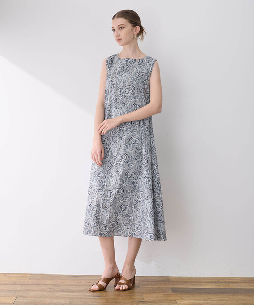 Rene♡2025年ss 新作　ライトブルー　ワンピース♡タグ共布有りセール LE SOUK HOLIDAY ワンピース 2025年春夏「リバティシリーズ