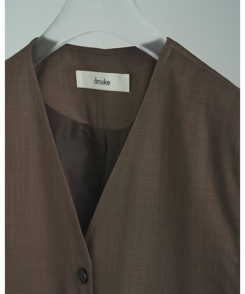 anuke（アンヌーク） ベスト ジレ Vneck Stitch Vest レディース
