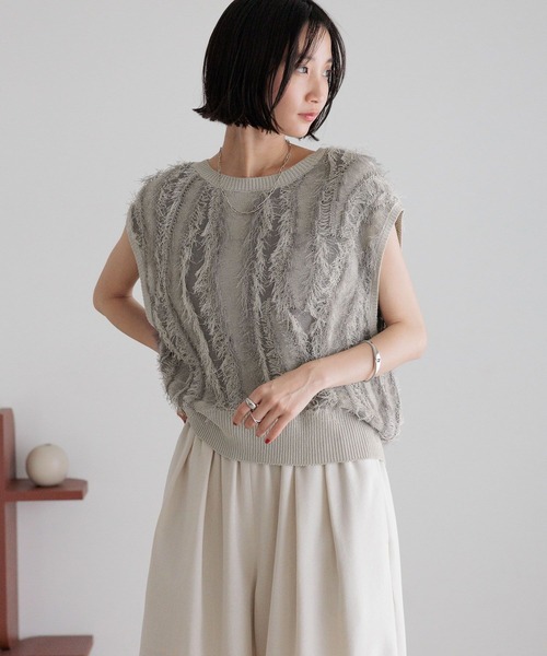 LOWRYS FARM（ローリーズファーム） ニット セーター フリンジニット